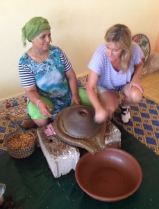 Melanee learning about argan oil production in Morocco