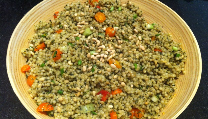 Israeli Cous Cous with Homemade Pesto
