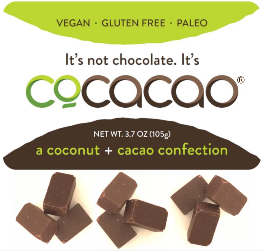 Cocacao label, a coconut and cacao confection